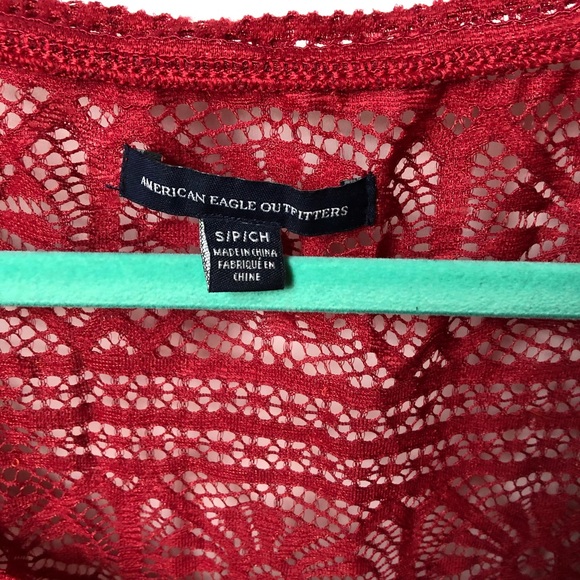 AEO Printed Sheer Mesh Top - Picture 2 of 3